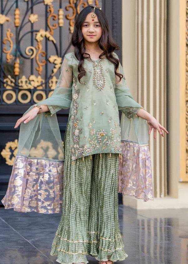 Girls sharara Aqua