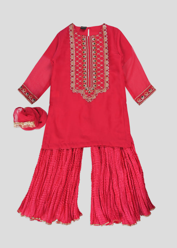 Embellished kameez Gharara & Duppata