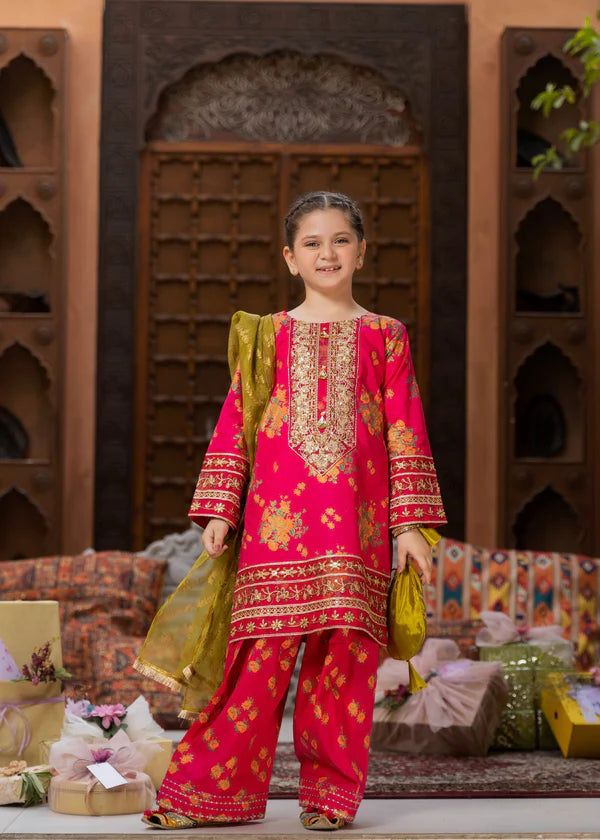 Girls Hot Pink Farshi Salwar Suit