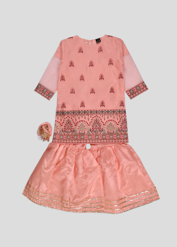 Embellished kameez with Gharara & Duppata