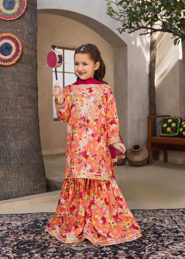 Girls Sangeet Night Floral Gharara